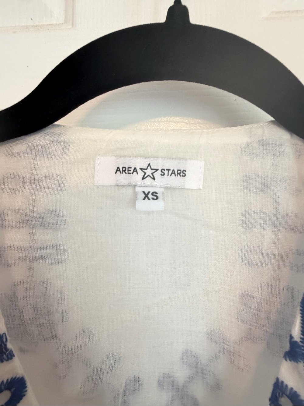 Area Stars White & Blue Embroidered Midi Dress – Women’s XS - Picture 5 of 9